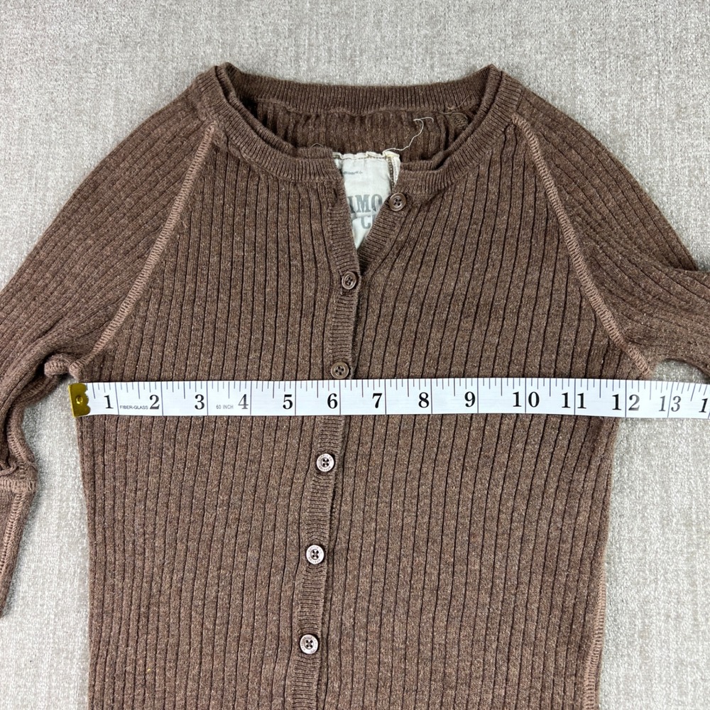 Mossimo Supply Co Brown Ribbed Knit Henley Top Womens Medium Y2K Bella Swan - Picture 3 of 8